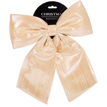 Wide Gold Bow Christmas Tree Decoration 28x34x2.5cm