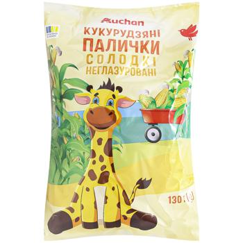 Палички кукурудзяні Auchan солодкі неглазуровані 130г