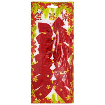 Набір бантиків 6 шт 8*8 см червоні арт. WJX25-3281 9245 И767 - купити, ціни на КОСМОС - фото 1