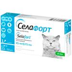 KRKA Selafort Drops on the Withers for Cats from 2.6 to 7.5kg Against External and Internal Parasites 1 pipette