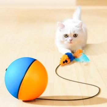 Pet Fun іграшка для котів м'ячик 8 см - синьо-помаранчевий - купить, цены на MasterZoo - фото 2