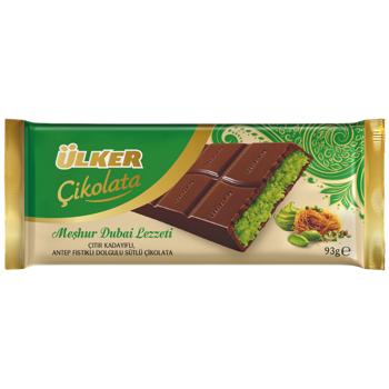 Ulker Dubai Milk Chocolate with Pistachio Paste and Crispy Kadaif 93g - buy, prices for Epicentr FOOD - photo 1