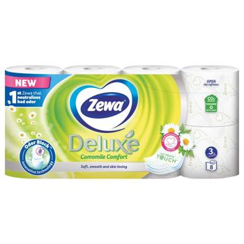 Zewa Deluxe Chamomile 3-ply Toilet Paper 8pcs - buy, prices for Vostorg - photo 2