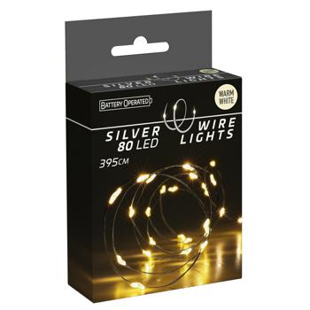 Internal Garland on Batteries 80 LED Bulbs Warm White Color - buy, prices for COSMOS - photo 1