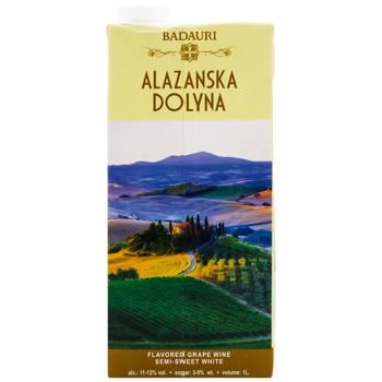 Вино Badauri Алазанская долина белое полусладкое 11-12% 1л - купить, цены на - фото 2