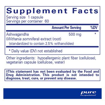 Pure Encapsulations Ashwagandha 500mg 60 capsules - buy, prices for Biotus - photo 2