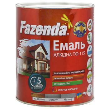 Емаль Fazenda Алкідна ПФ-115 чорна 2,8кг