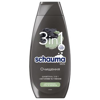 Schauma Shampoo Men Charcoal and Volcanic Vlay for Normal Hair 400ml