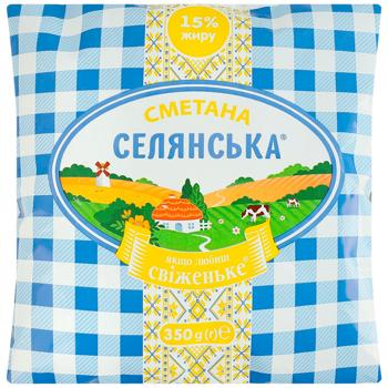 Selianska Sour Сream 15% 350g - buy, prices for COSMOS - photo 1