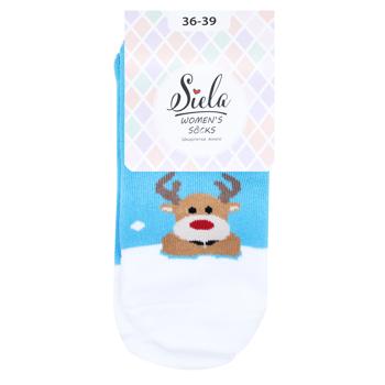 Siela Deer High Terry Women's Socks s.36-39 Light Blue