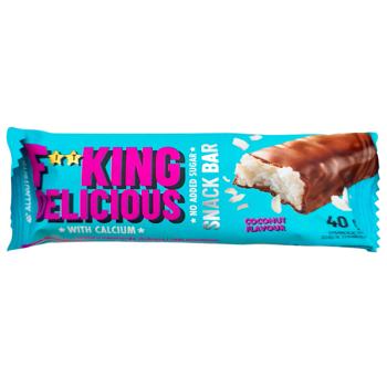 Батончик AllNutrition Fitking Delicious Кокос в молочному шоколаді без цукру 40г - купити, ціни на КОСМОС - фото 1