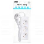 2E White Extension cord 3 Sockets without Grounding 1.8m