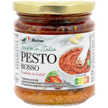 Соус Auchan Tavola in Italia Pesto Rosso з томатами, базиліком та пармезаном 185г - купити, ціни на Auchan - фото 1