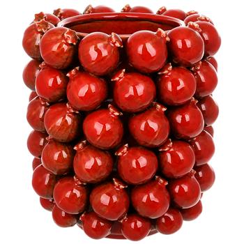 Bona Di Pomegranate Porcelain Vase 24x24x27cm Burgundy
