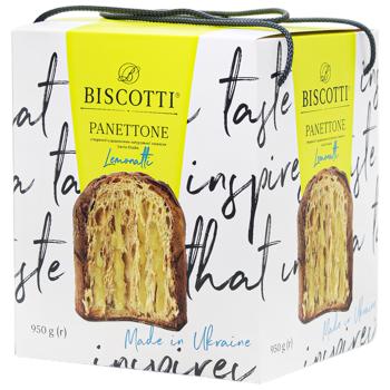 Панеттон Biscotti с лимонной начинкой 950г - купить, цены на Auchan - фото 1