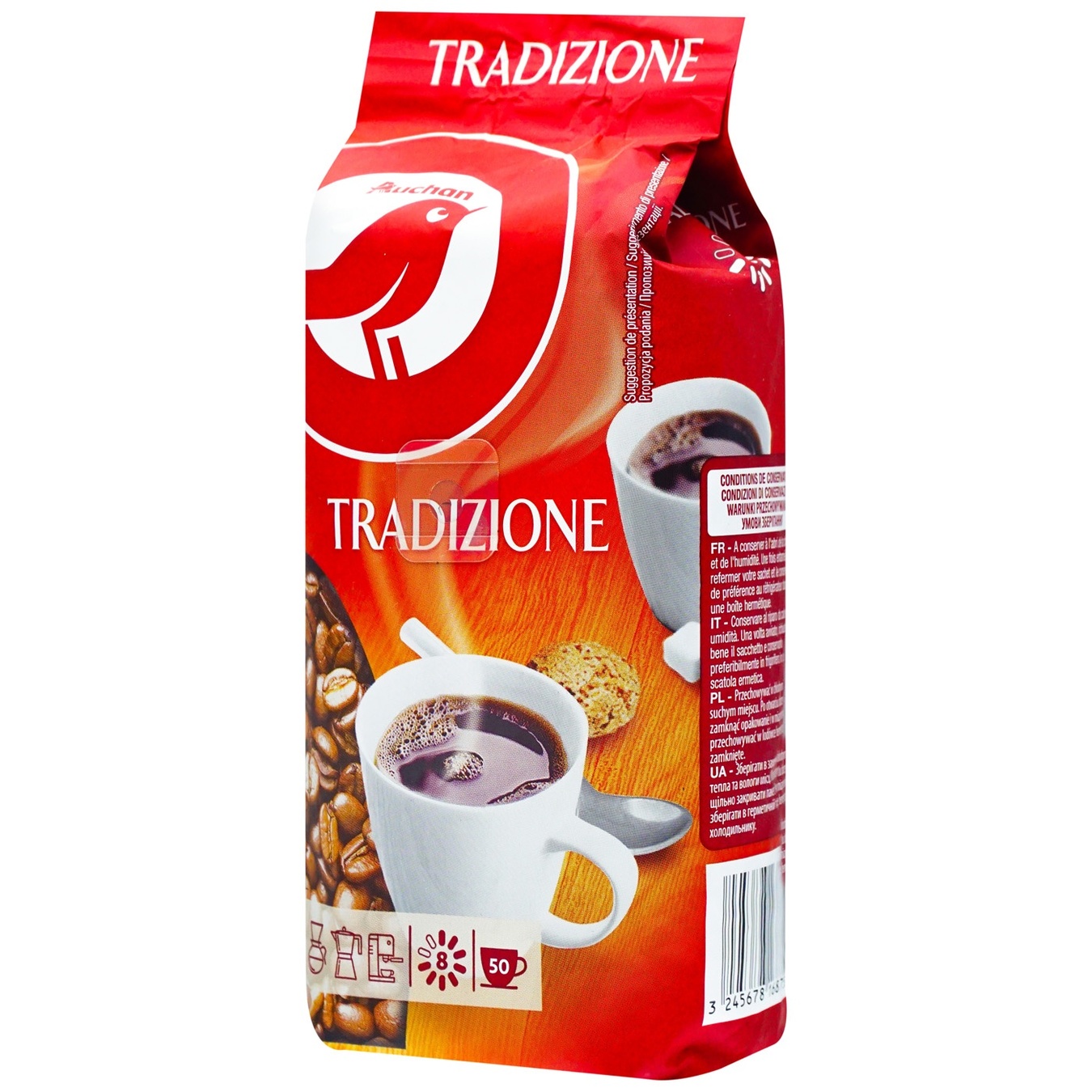 

Кофе Ашан традиционный в зернах 250г