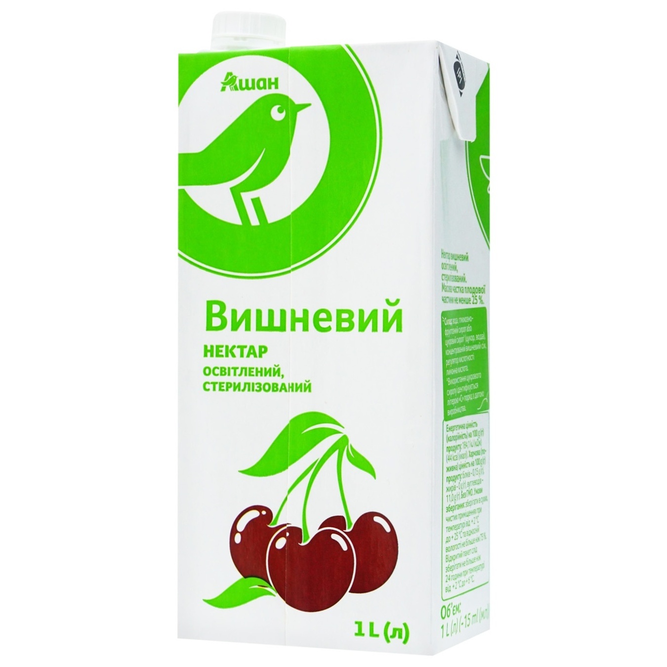 

Нектар Ашан Вишневый осветленный 1л