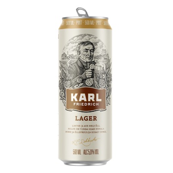 Karl Friedrich Lager Beer 5% 0.568l - buy, prices for EKO Market - photo 1