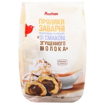 Auchan Custard Glazed Gingerbread with Taste of Condensed Milk 400g - buy, prices for Auchan - photo 2