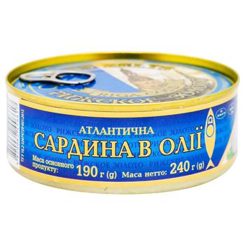 Сардина Рижское золото атлантична в олії 240г - купити, ціни на МегаМаркет - фото 1