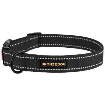 Barksi BronzeDog Сotton брезентовий нашийник для собак S - чорний - купить, цены на MasterZoo - фото 4