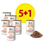 Brit Care Mono Protein набір вологого корму для собак 5+1 шт х 400 г - індичка