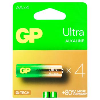 Батарейки GP Ultra Alkaline 1.5V AA 4шт - купить, цены на Восторг - фото 1