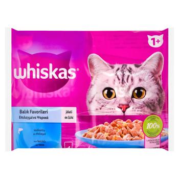 Набір вологих кормів Whiskas з тунцем і лососем в желе для дорослих котів 85г х 4шт - купити, ціни на За Раз - фото 1