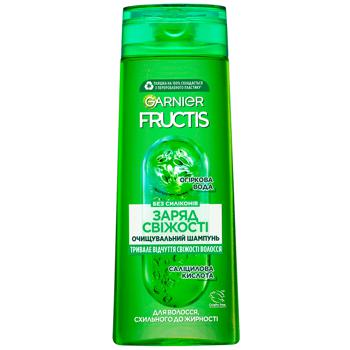 Шампунь Garnier Fructis Заряд свежести укрепляющий для склонных к жирности волос 400мл - купить, цены на МегаМаркет - фото 1