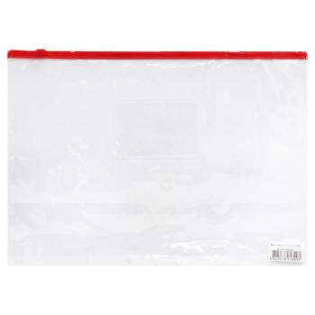 Папка-конверт Buromax красная на молнии А4 - купить, цены на МегаМаркет - фото 1