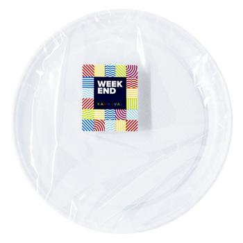 Weekend Disposable Plastic Plates 20.5cm 25pcs - buy, prices for MegaMarket - photo 1