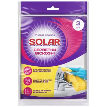 Салфетки для уборки Solar вискозные 3шт - купить, цены на Идеал - фото 1