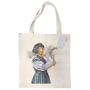 Сумка-шопер Strateg Мотанка біла 38х40см - купити, ціни на КОСМОС - фото 1