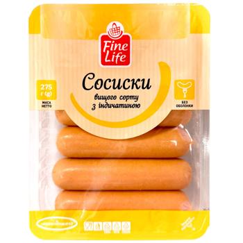 Сосиски Fine Life с индейкой высший сорт 275г - купить, цены на METRO - фото 1