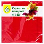 Салфетки Auchan трехслойные красные 33x33см 20шт