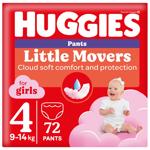 Подгузники-трусики Huggies для девочек 4 9-14кг 72шт/уп