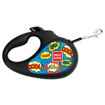 Waudog R-leash Roulette Leash with Tape S Up to 15kg 5m with WoW Design