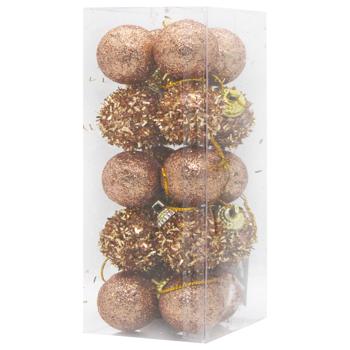 Прикраси ялинкові бронзові 20шт 3см