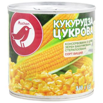 Кукурудза Auchan цукрова консервована 340г