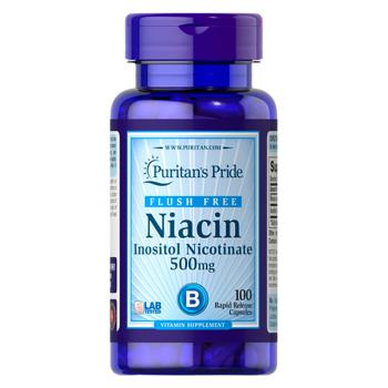 Ніацин, Flush Free Niacin, Puritan's Pride, 500 мг, 100 капсул - купити, ціни на Біотус - фото 1