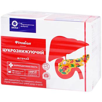 Фиточай Виола Фитовиол №16 Сахароснижающий 20шт*1,5г - купить, цены на Auchan - фото 1