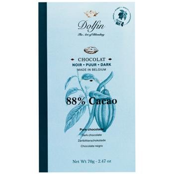 Dolfin Dark Cocoa Сhocolate 88% 70g - buy, prices for WINETIME - photo 1