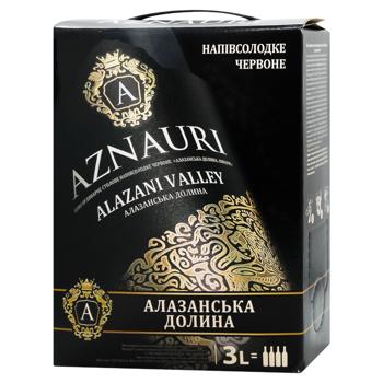 Aznauri Alazani Valley Red Semisweet Wine 9-13% 3l - buy, prices for MegaMarket - photo 1