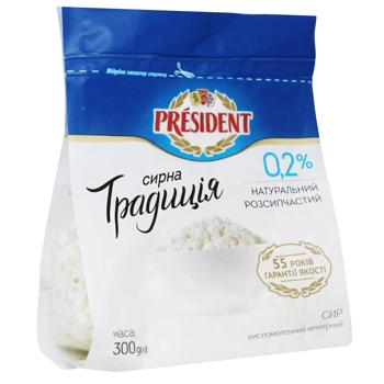 Сир кисломолочний President Сирна традиція 0,2% 300г - купити, ціни на КОСМОС - фото 3