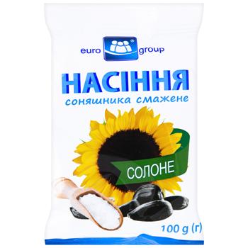 Насіння соняшника Eurogroup смажене солоне 100г - купити, ціни на КОСМОС - фото 1