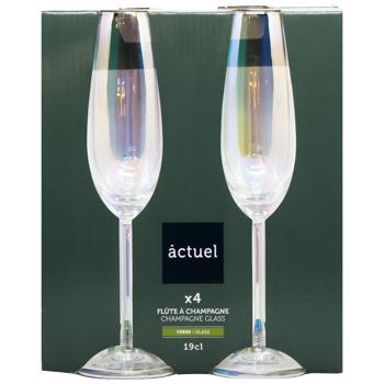 Actuel Rainbow Champagne Glass 190ml 4pcs - buy, prices for Auchan - photo 2