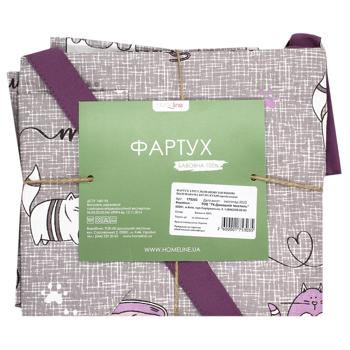 Home Line Cat in Kitchen Gray-Lilac Apron - buy, prices for MegaMarket - photo 1