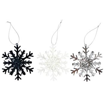 Actuel Snowflake Christmas Tree Decoration 10.4cm in assortment - buy, prices for Auchan - photo 1