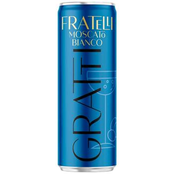 Напій винний Fratelli Gratti Moscato Bianco білий напівсолодкий 6-6,9% 0,33л