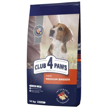 Корм сухий Club 4 Paws Premium з куркою для дорослих собак середніх порід 14кг - купити, ціни на MasterZoo - фото 1